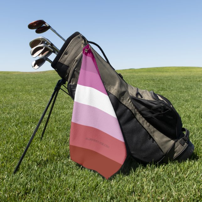 SlipperyJoe's lesbian pride flag feminine communit Golf Towel (Green)