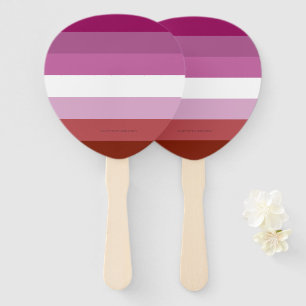 SlipperyJoe's lesbian pride flag feminine communit Hand Fan
