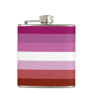 SlipperyJoe's lesbian pride flag feminine communit Hip Flask