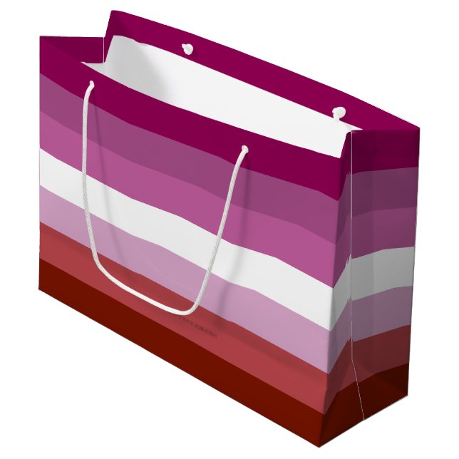 SlipperyJoe's lesbian pride flag feminine communit Large Gift Bag (Front Angled)