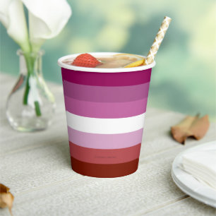 SlipperyJoe's lesbian pride flag feminine communit Paper Cups
