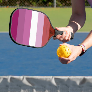 SlipperyJoe's lesbian pride flag feminine communit Pickleball Paddle
