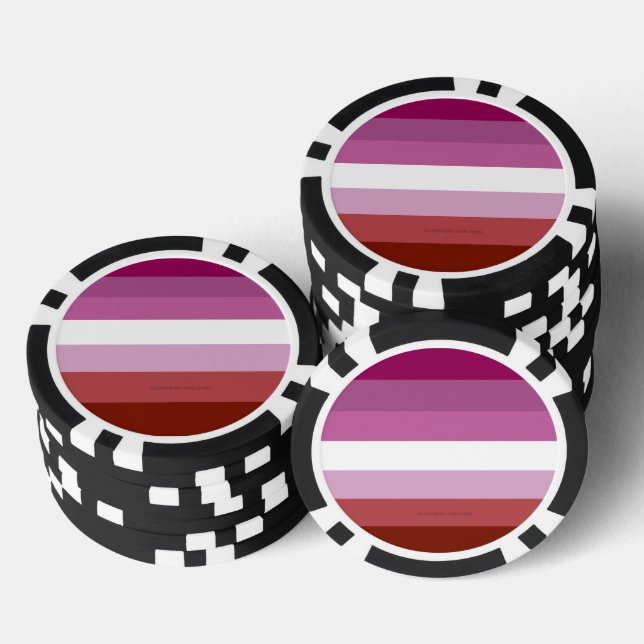 SlipperyJoe's lesbian pride flag feminine communit Poker Chips (Stack)