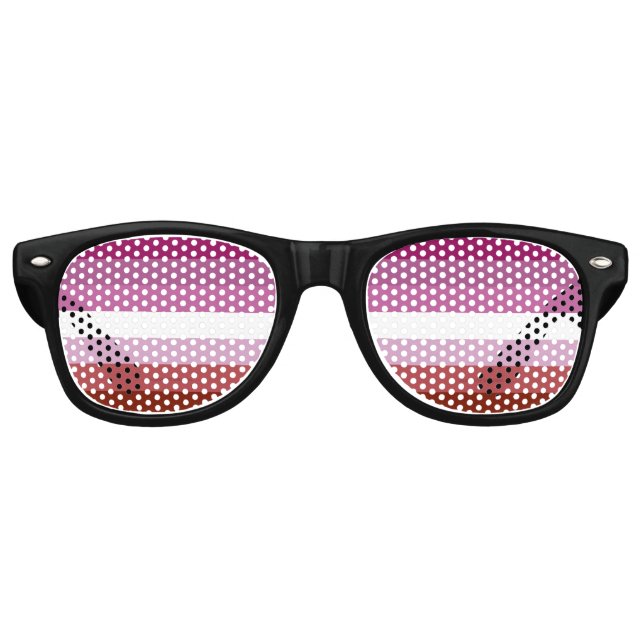 SlipperyJoe's lesbian pride flag feminine communit Retro Sunglasses (Front)