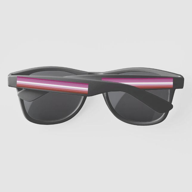 SlipperyJoe's lesbian pride flag feminine communit Sunglasses (Back)