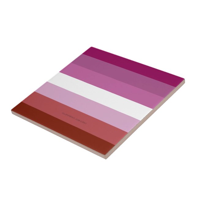 SlipperyJoe's lesbian pride flag feminine communit Tile (Side)