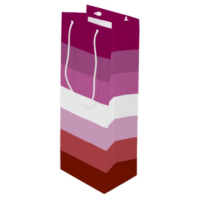 SlipperyJoe's lesbian pride flag feminine communit Wine Gift Bag (Front Angled)