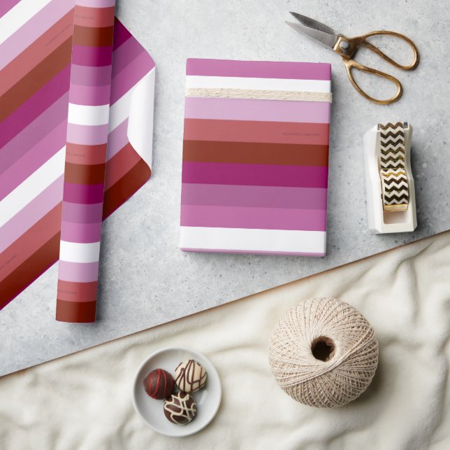 SlipperyJoe's lesbian pride flag feminine communit Wrapping Paper (Crafts)