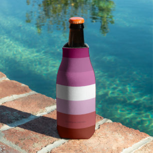 SlipperyJoe's Lesbian Pride flag feminine Lipstick Bottle Cooler