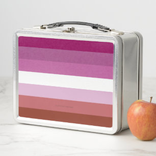 SlipperyJoe's Lesbian Pride flag feminine Lipstick Metal Lunch Box