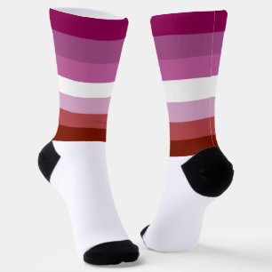 SlipperyJoe's Lesbian Pride flag feminine Lipstick Socks