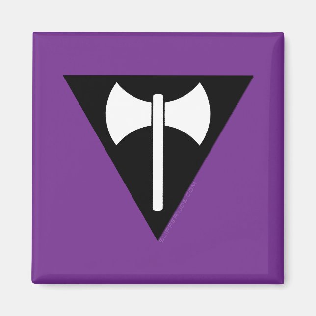 SlipperyJoe's Lesbian Pride flag Labrys ax triangl Magnet (Front)