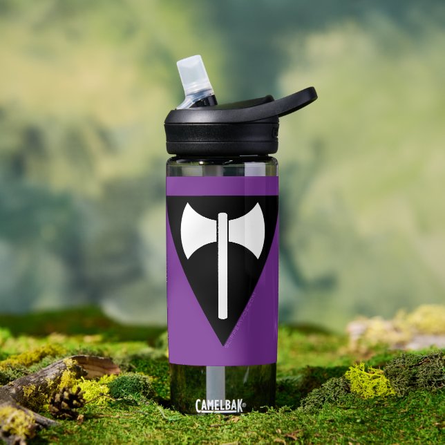 SlipperyJoe's Lesbian Pride flag Labrys ax triangl Water Bottle (Outdoor)