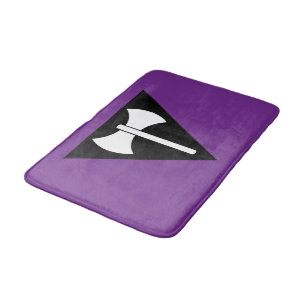 SlipperyJoe's Lesbian Pride flag labrys symbol tri Bath Mat