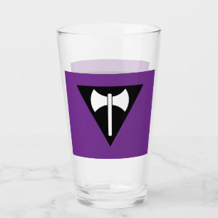 SlipperyJoe's Lesbian Pride flag labrys symbol tri Glass