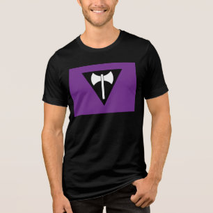 SlipperyJoe's Lesbian Pride flag labrys symbol tri Tri-Blend Shirt