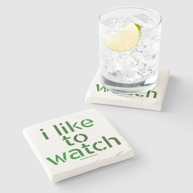 SlipperyJoe's Like to Watch Voyeurism peeping Tom  Stone Coaster (Side)