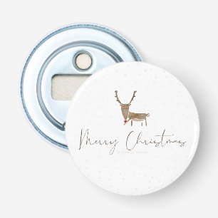 SlipperyJoe's line art silhouette reindeer minimal Bottle Opener