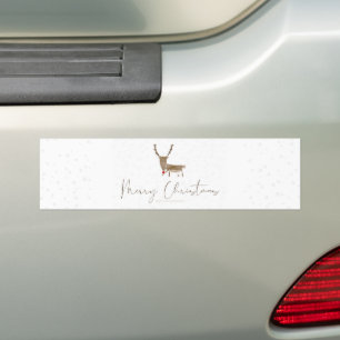 SlipperyJoe's line art silhouette reindeer minimal Bumper Sticker