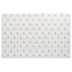 SlipperyJoe's line art silhouette reindeer minimal Fabric