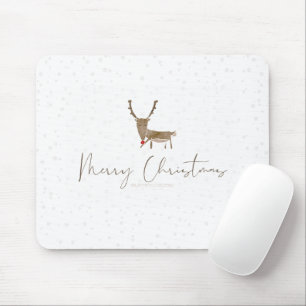 SlipperyJoe's line art silhouette reindeer minimal Mouse Mat