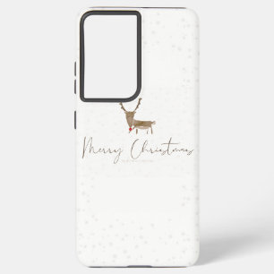 SlipperyJoe's line art silhouette reindeer minimal Samsung Galaxy Case
