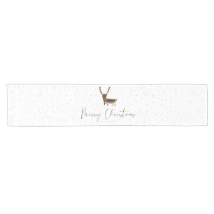 SlipperyJoe's line art silhouette reindeer minimal Short Table Runner