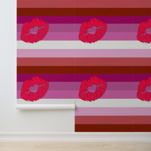 SlipperyJoe's Lipstick Lesbian Pride Flag gay gift Wallpaper