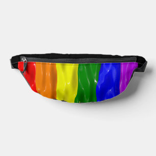 SlipperyJoe's liquid gloss pride flag red orange y Bum Bags