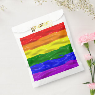 SlipperyJoe's liquid gloss pride flag red orange y Favour Bags