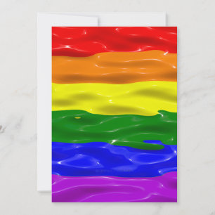 SlipperyJoe's liquid gloss pride flag red orange y Holiday Card