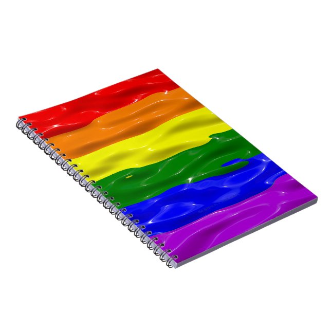 SlipperyJoe's liquid gloss pride flag red orange y Notebook (Right Side)