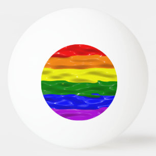 SlipperyJoe's liquid gloss pride flag red orange y Ping Pong Ball