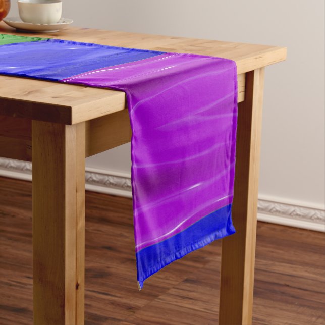 SlipperyJoe's liquid gloss pride flag red orange y Short Table Runner (In Situ)