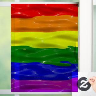 SlipperyJoe's liquid gloss pride flag red orange y Window Cling