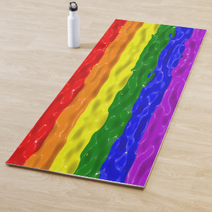 SlipperyJoe's liquid gloss pride flag red orange y Yoga Mat