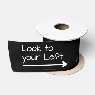 SlipperyJoe's look left funny stark white arrow pl Satin Ribbon