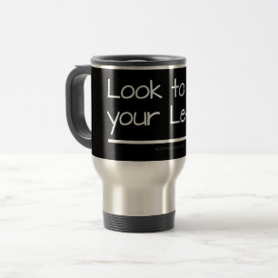 SlipperyJoe's look left funny stark white arrow pl Travel Mug