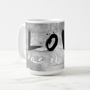 SlipperyJoe's Love has no colour saying black whit Coffee Mug