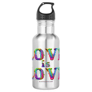SlipperyJoe's love is love spray paint gay pride c 532 Ml Water Bottle