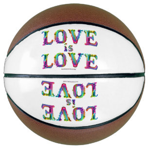SlipperyJoe's love is love spray paint gay pride c Basketball