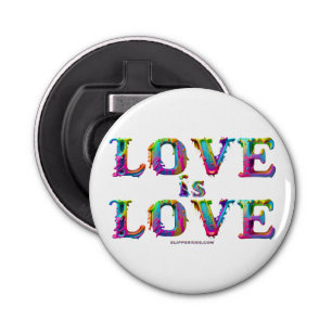 SlipperyJoe's love is love spray paint gay pride c Bottle Opener