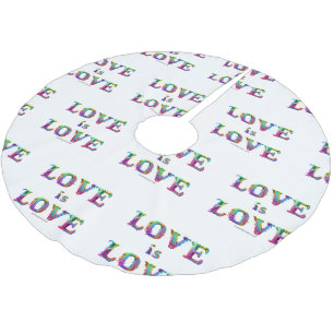 SlipperyJoe's love is love spray paint gay pride c Brushed Polyester Tree Skirt