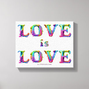 SlipperyJoe's love is love spray paint gay pride c Canvas Print
