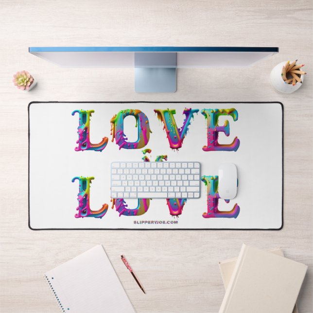 SlipperyJoe's love is love spray paint gay pride c Desk Mat (Office 1)