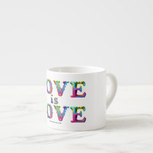 SlipperyJoe's love is love spray paint gay pride c Espresso Cup