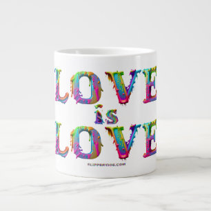 SlipperyJoe's love is love spray paint gay pride c Large Coffee Mug