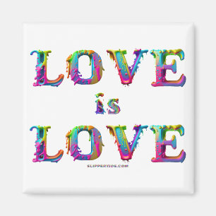 SlipperyJoe's love is love spray paint gay pride c Magnet