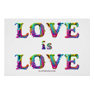 SlipperyJoe's love is love spray paint gay pride c Poster