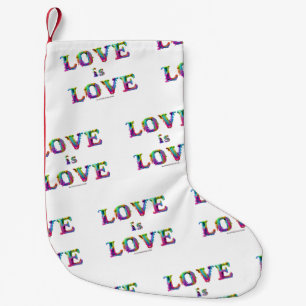 SlipperyJoe's love is love spray paint gay pride c Small Christmas Stocking
